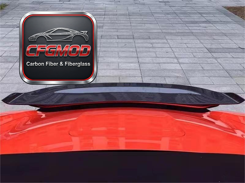 Up-kick Style Dry Carbon Fiber Rear Wing Spoiler Ducktail for Porsche 718 Boxster Cayman Trunk Lip Tuning Parts — 7