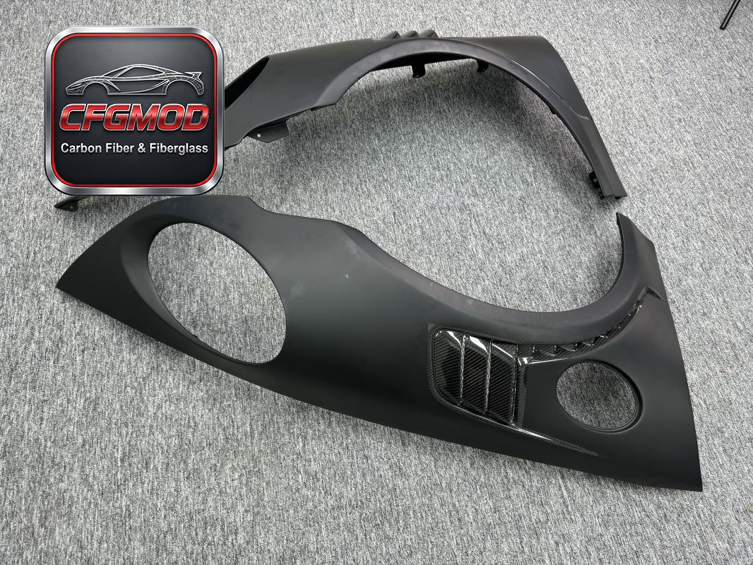 GT4 RS Style Dry Carbon Fiber Front Fenders with Vents for Porsche 718 Boxster Cayman Tuning Parts — 8