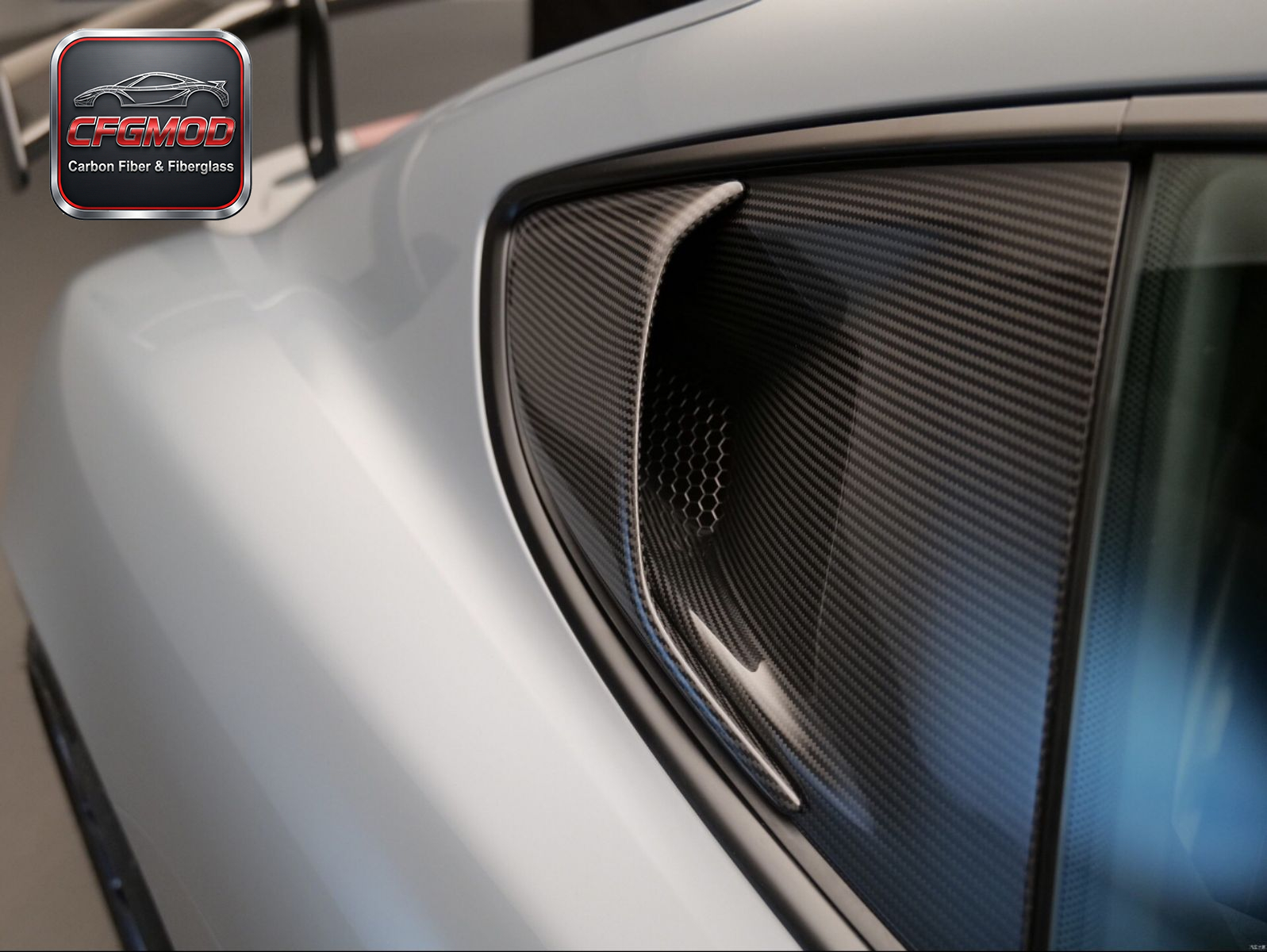 GT4 RS Style Dry Carbon Fiber Rear Quarter Window Louvers Air Vents for Porsche 718 Cayman Side Window Scoops Tuning Parts — 4