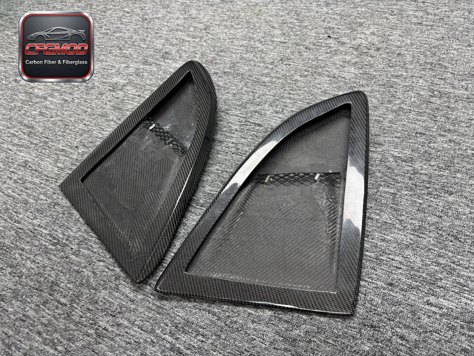 GT4 RS Style Dry Carbon Fiber Rear Quarter Window Louvers Air Vents for Porsche 718 Cayman Side Window Scoops Tuning Parts — 8