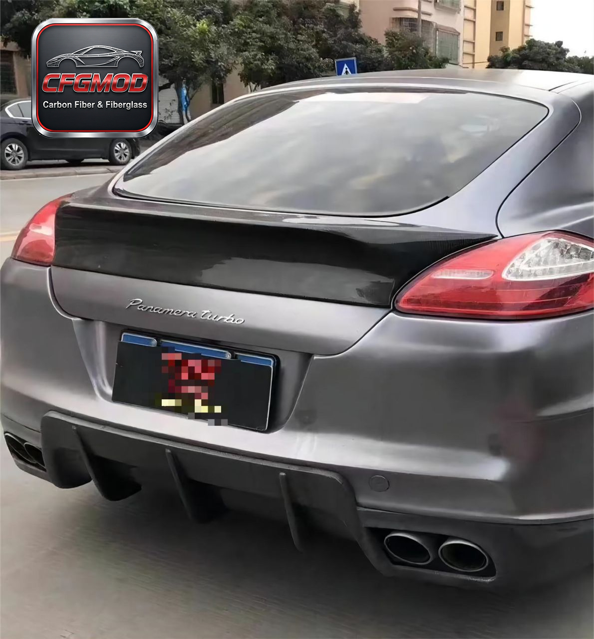 Carbon Fiber Rear Wing Spoiler Ducktail for Porsche Panamera 970.1 Adhesive Trunk Lip Tuning Parts — 4