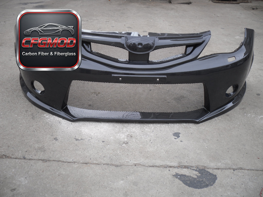 Polished Front Bumper Carbon Fiber/FRP for Impreza 10th STI — 2