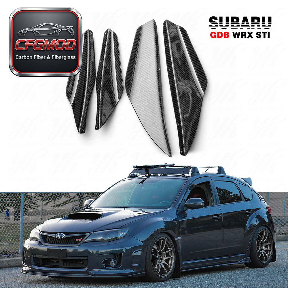 For Impreza GDB WRX/STI Glass Fiber Front Bumper Splitter Canard 4Pcs — 2
