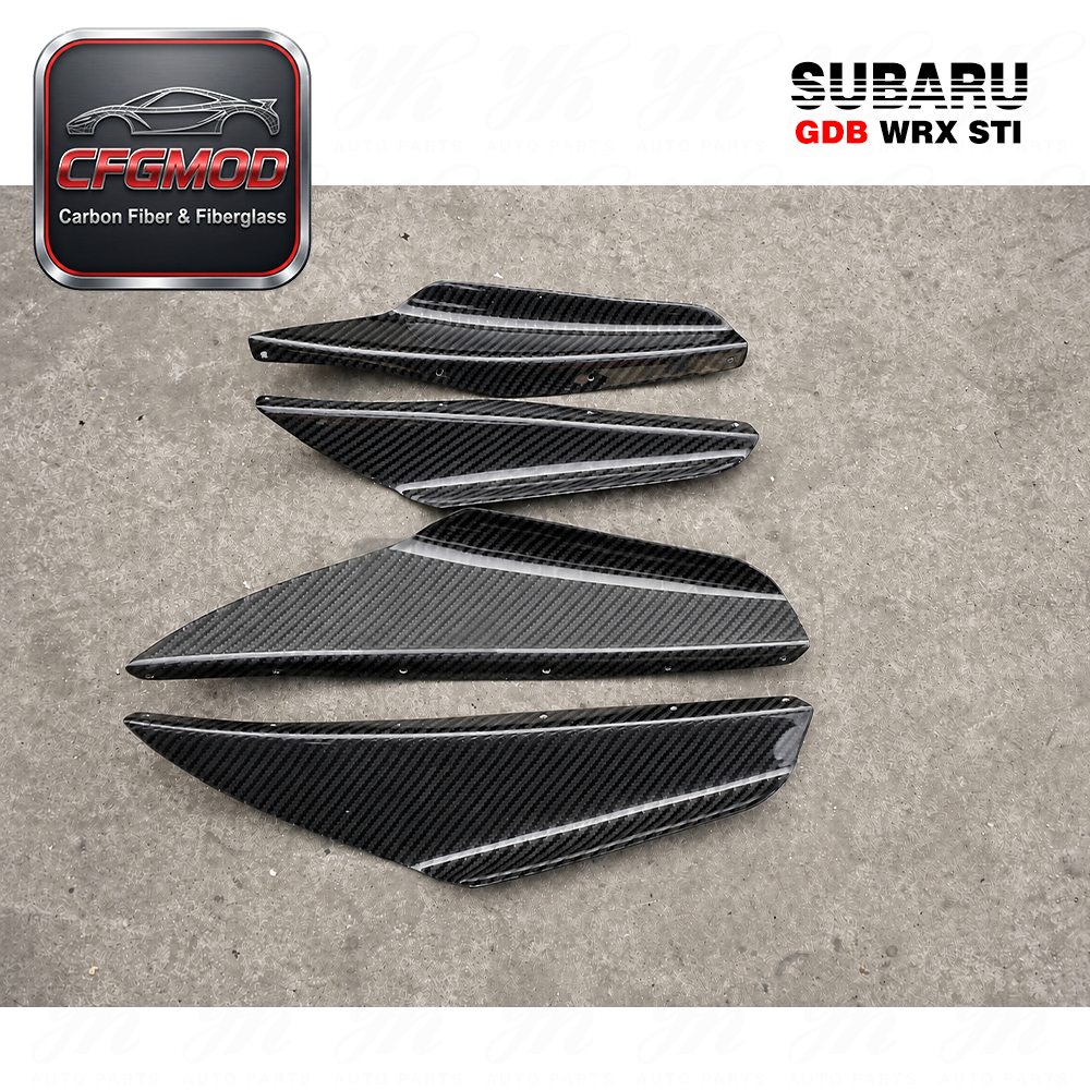 For Impreza GDB WRX/STI Glass Fiber Front Bumper Splitter Canard 4Pcs — 3