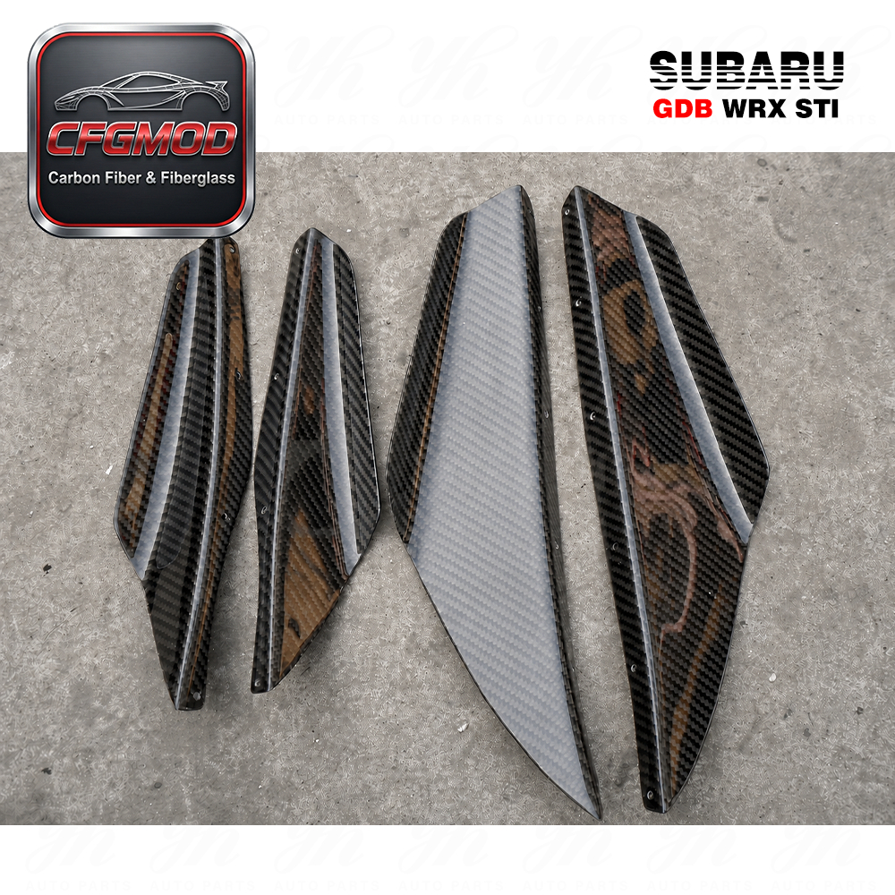 For Impreza GDB WRX/STI Glass Fiber Front Bumper Splitter Canard 4Pcs — 4