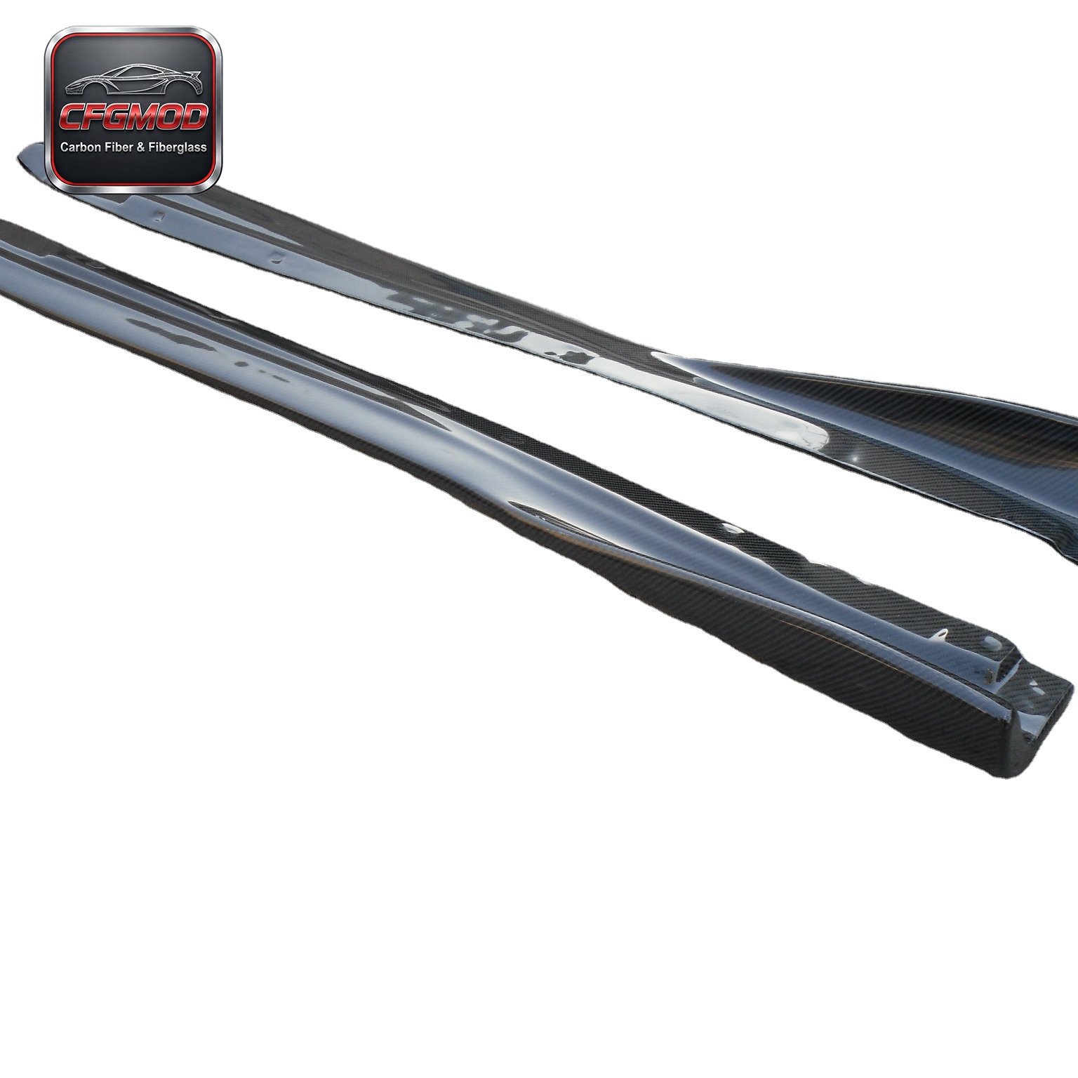 Carbon Fiber Side Skirt Extension for 2008-2010 Impreza GRB STI-Black New Easy Installation — 1