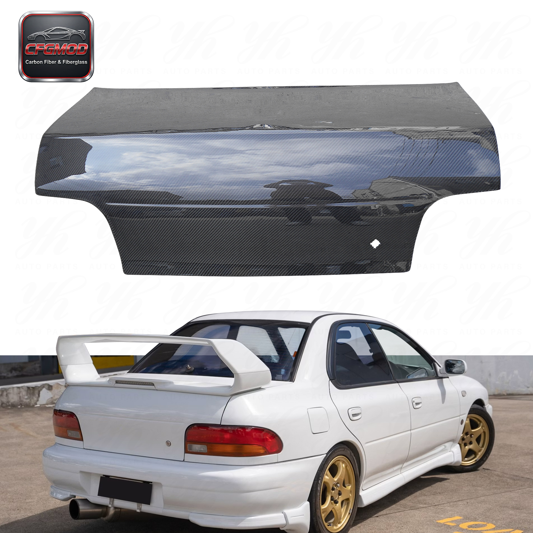 FRP OEM Style Rear Trunk Boot Lid for Subaru Impreza GC8 1992 2000 — 1