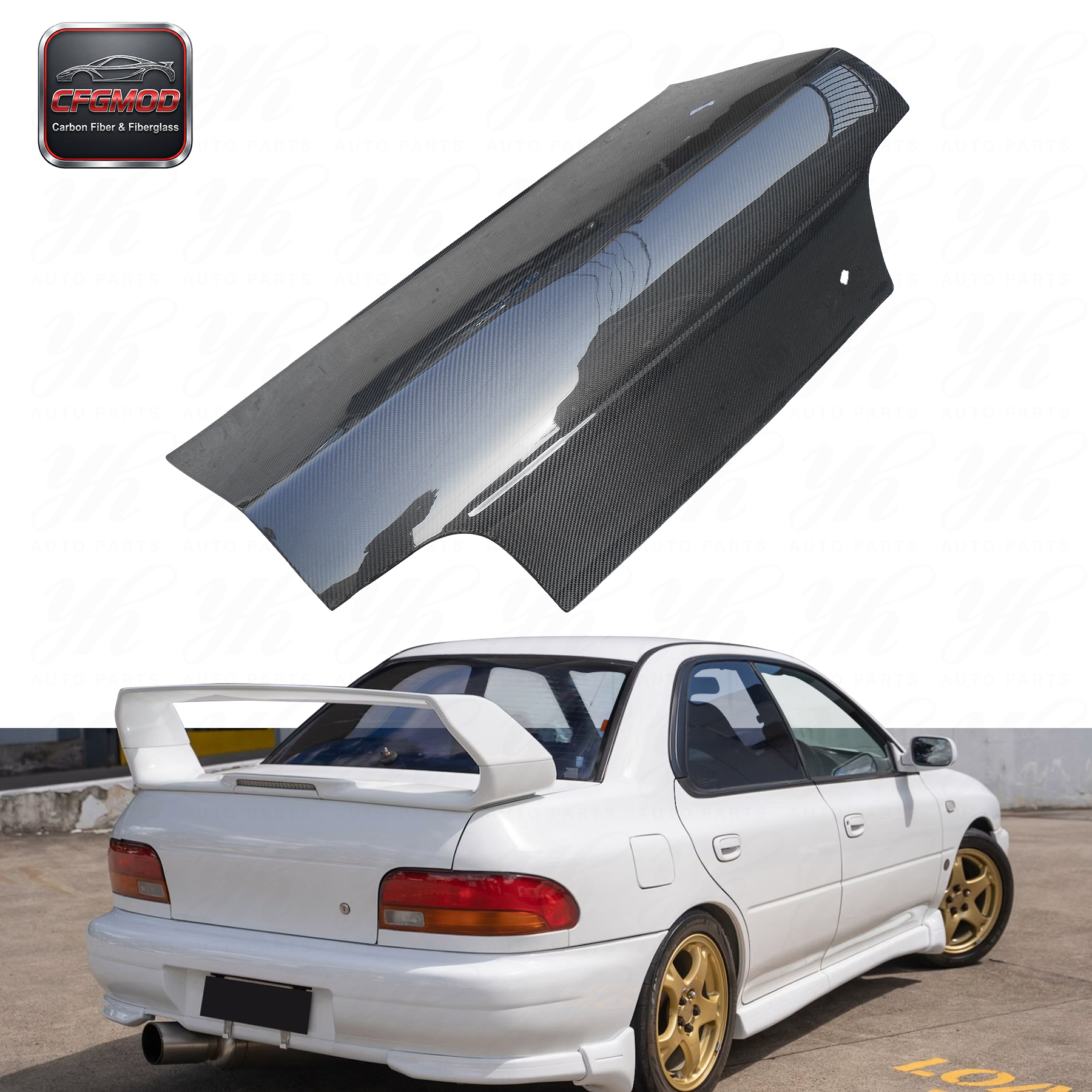 FRP OEM Style Rear Trunk Boot Lid for Subaru Impreza GC8 1992 2000 — 2
