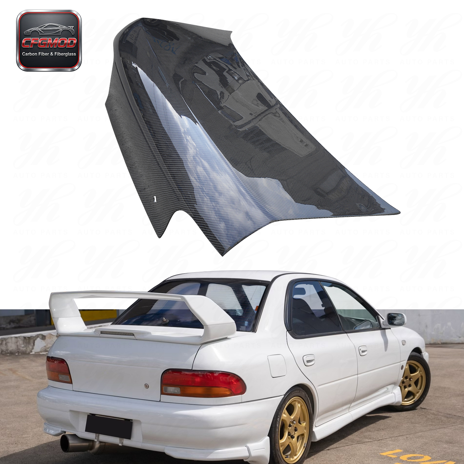 FRP OEM Style Rear Trunk Boot Lid for Subaru Impreza GC8 1992 2000 — 3