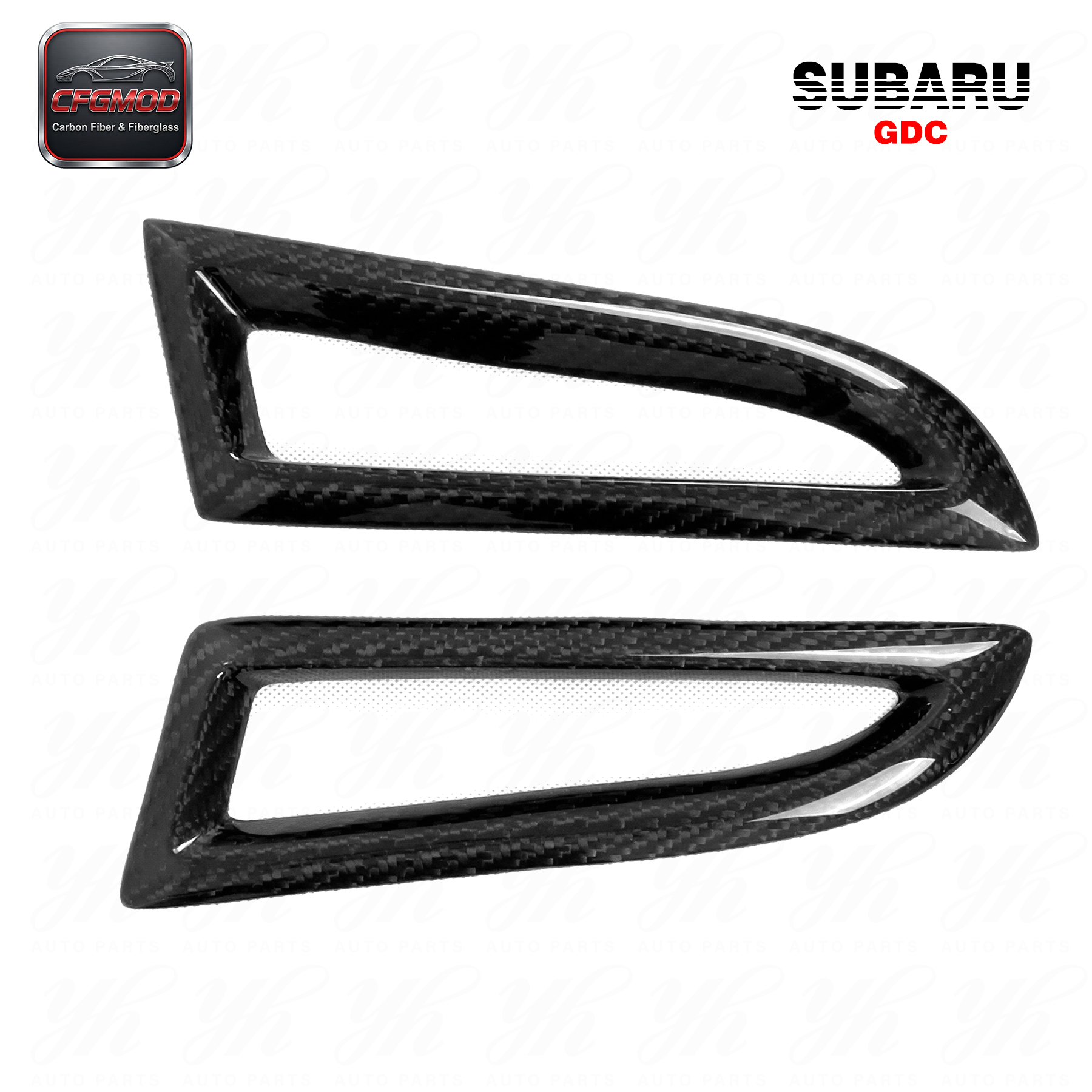For 2006-2007 IMPREZA 9 GDC Style Carbon Fiber Front Bumper Side Vents — 1