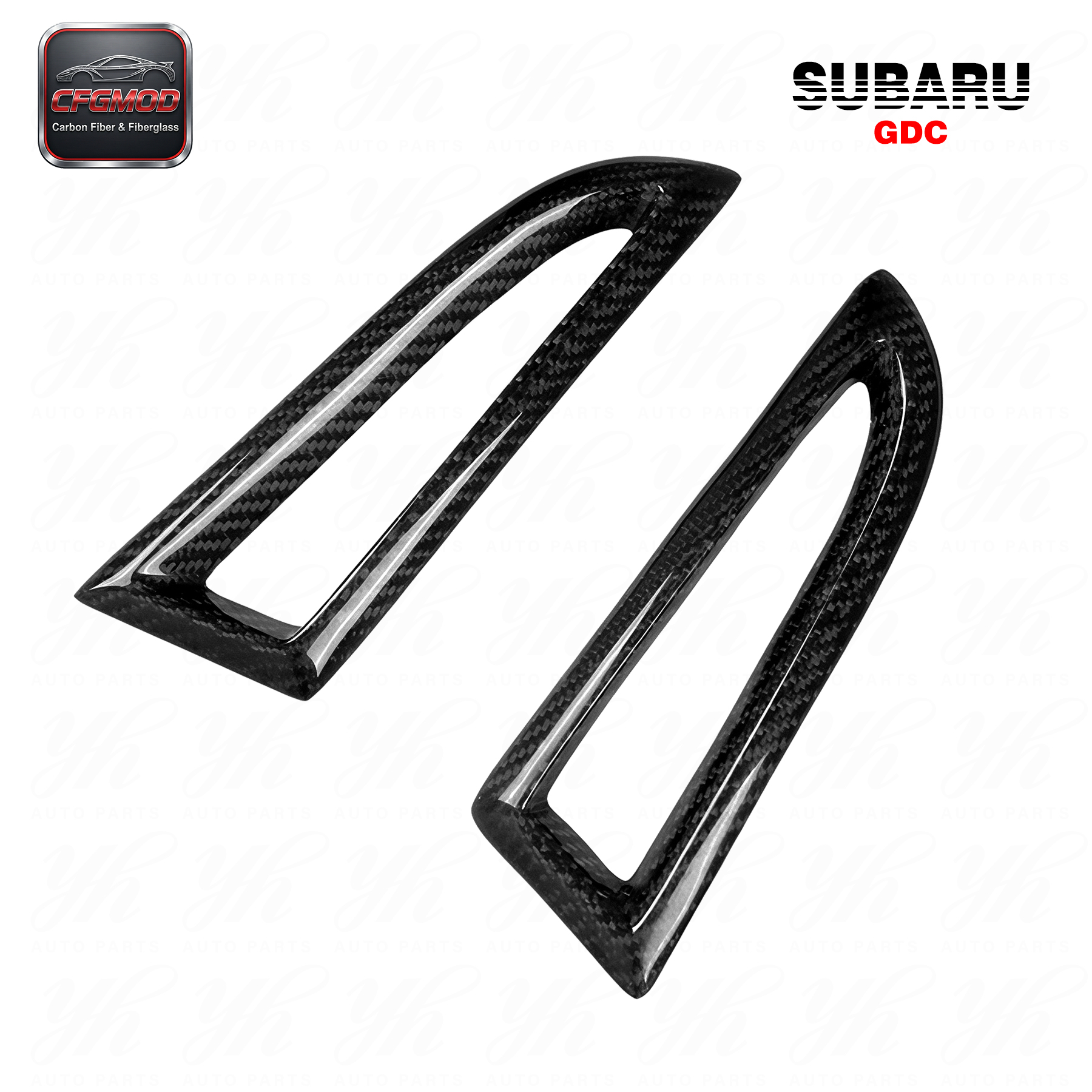 For 2006-2007 IMPREZA 9 GDC Style Carbon Fiber Front Bumper Side Vents — 2