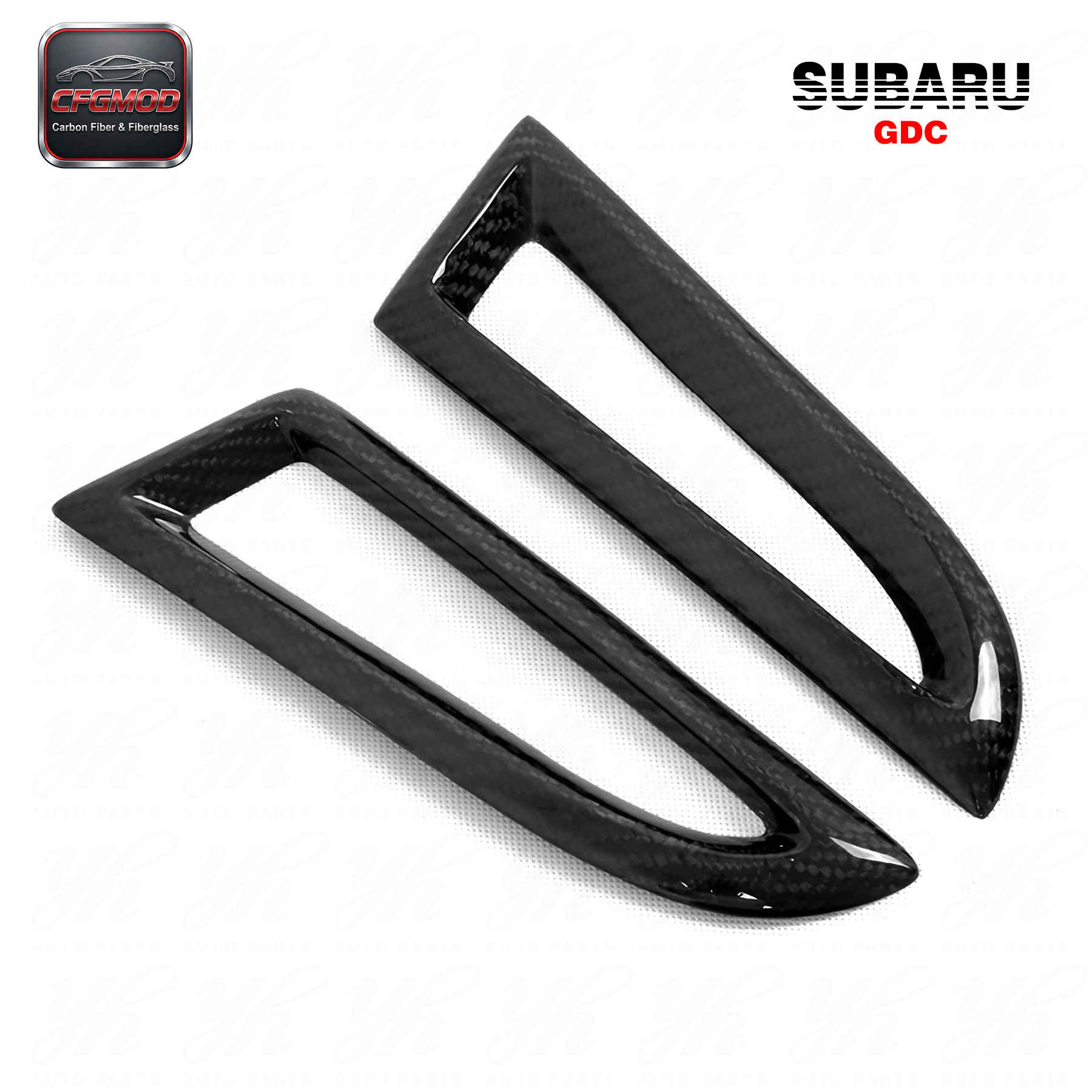 For 2006-2007 IMPREZA 9 GDC Style Carbon Fiber Front Bumper Side Vents — 3