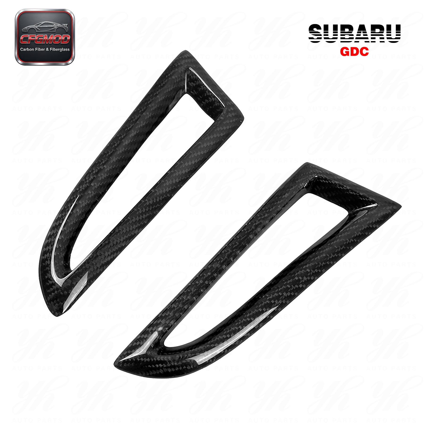 For 2006-2007 IMPREZA 9 GDC Style Carbon Fiber Front Bumper Side Vents — 4