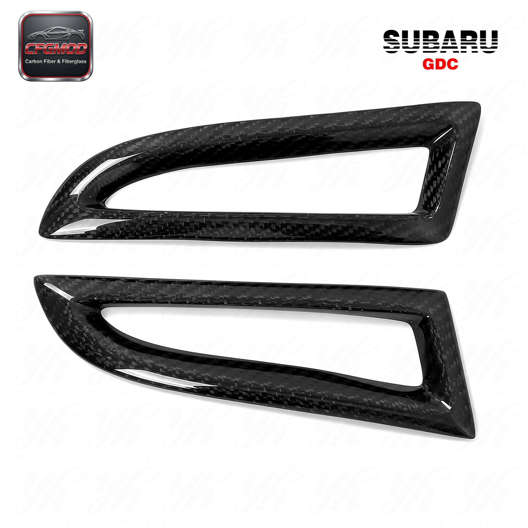 For 2006-2007 IMPREZA 9 GDC Style Carbon Fiber Front Bumper Side Vents — 5