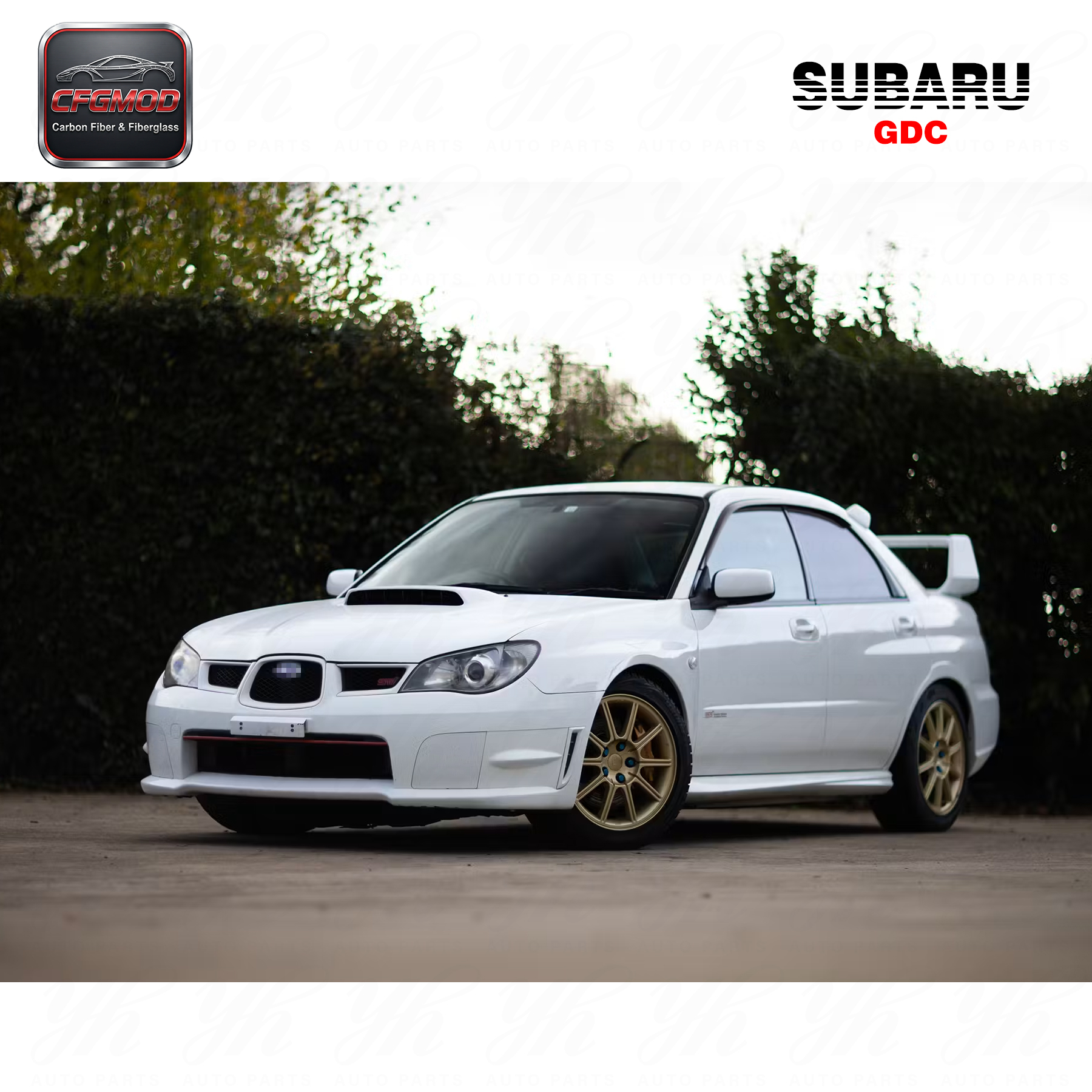 For 2006-2007 IMPREZA 9 GDC Style Carbon Fiber Front Bumper Side Vents — 7