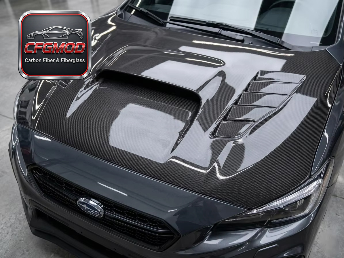 For GRB GVB WRX STI CS Style Hood Bonnet Engine Hood in Carbon Fiber Material — 5