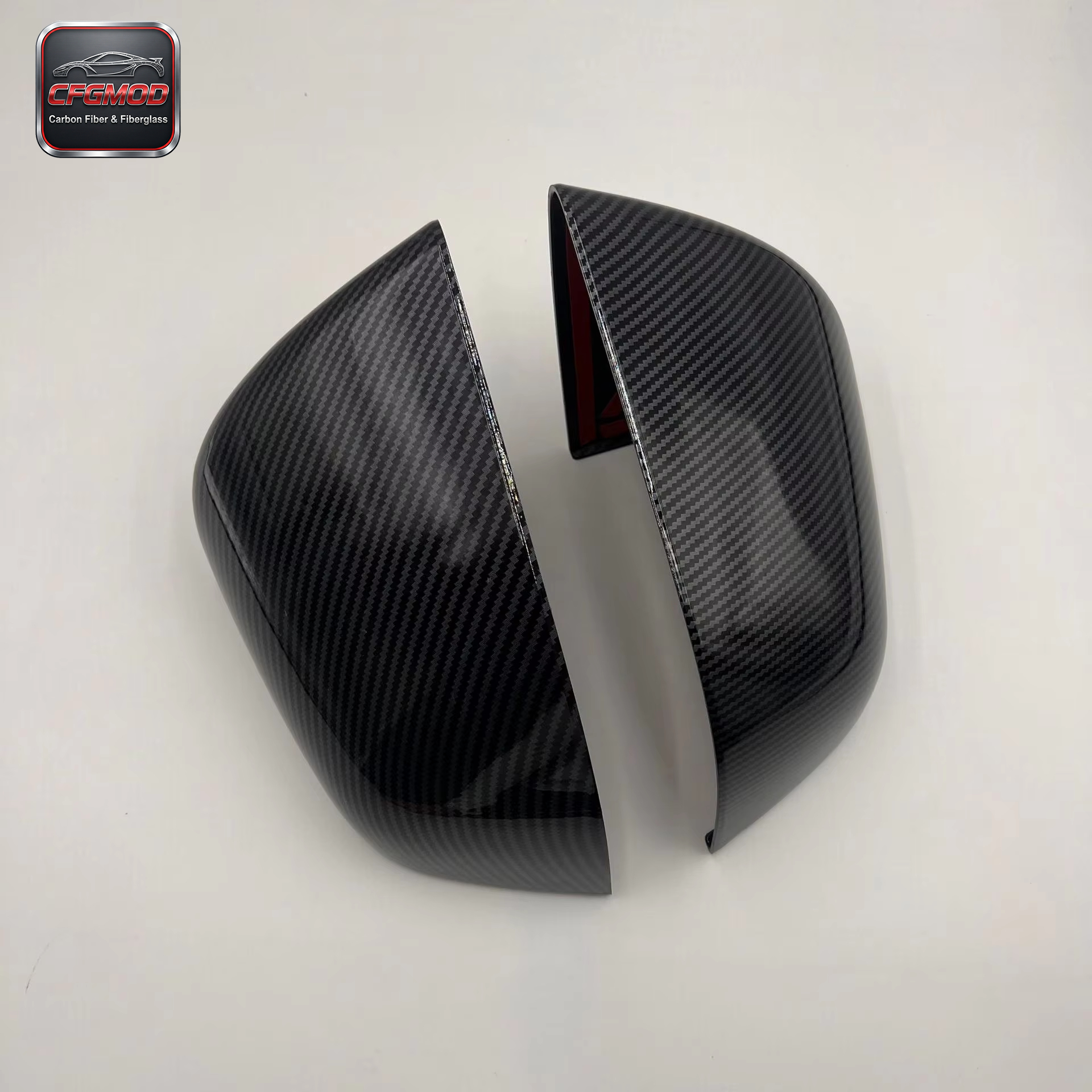 Dry Carbon Fiber Rearview Mirror Cover Cap Overlay Trim for Tesla Model Y — 1