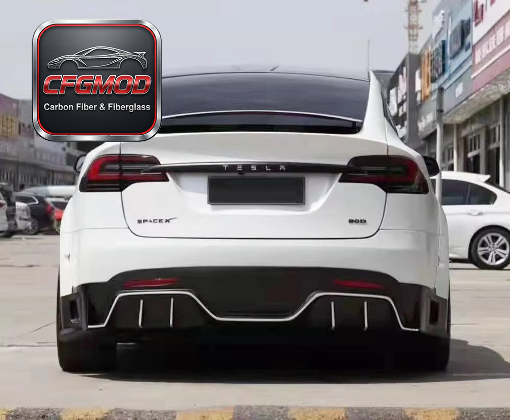 TOP Style Carbon Fiber Wide Body Kit Front Lip Fender Flares Rear Diffuser for Tesla Model X — 2