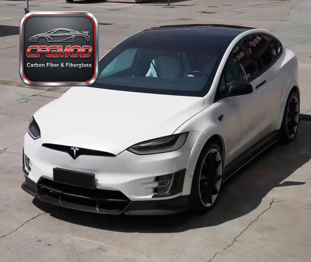 TOP Style Carbon Fiber Wide Body Kit Front Lip Fender Flares Rear Diffuser for Tesla Model X — 4