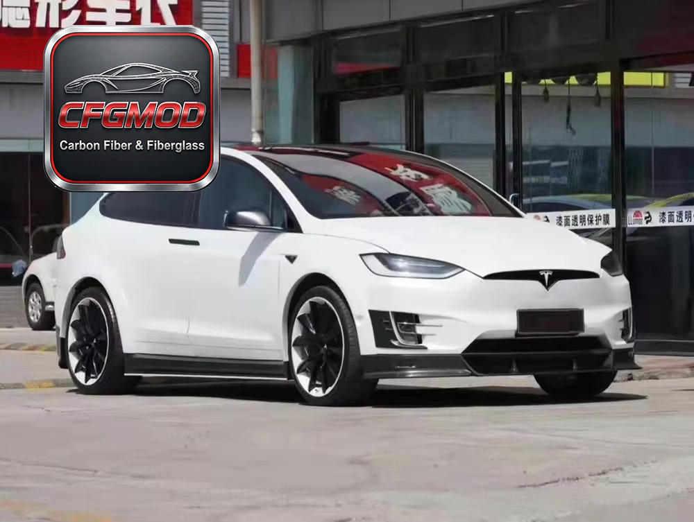 TOP Style Carbon Fiber Wide Body Kit Front Lip Fender Flares Rear Diffuser for Tesla Model X — 6