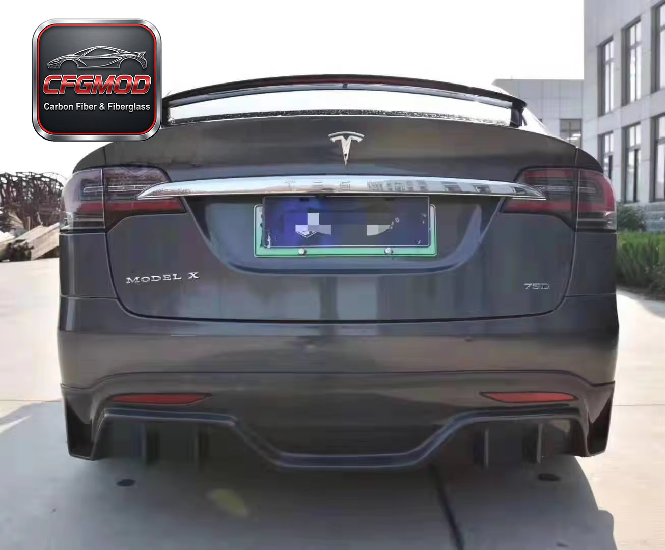 TOP Style Carbon Fiber Wide Body Kit Front Lip Fender Flares Rear Diffuser for Tesla Model X — 8