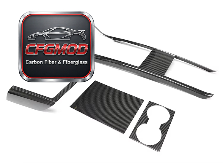 Matte Dry Carbon Fiber Center Console Storage Box Cover Trim for Tesla Model S X Plaid — 1