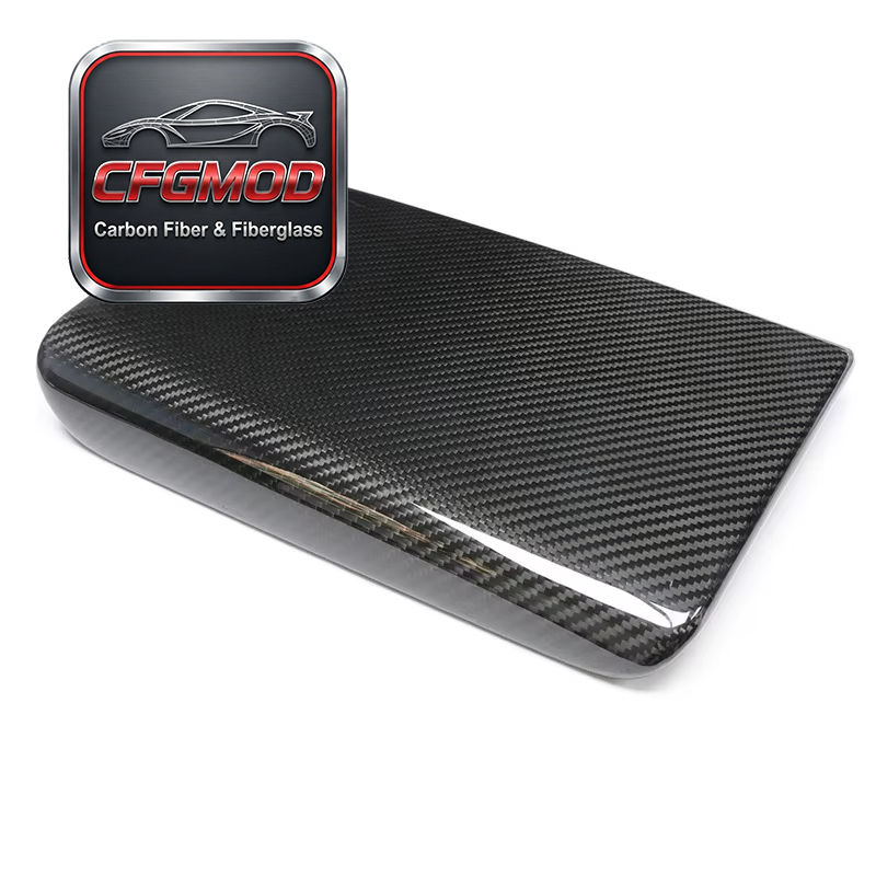 Dry Carbon Fiber Center Console Armrest Box Cover Interior Trim for Tesla Model 3 Y S X — 5