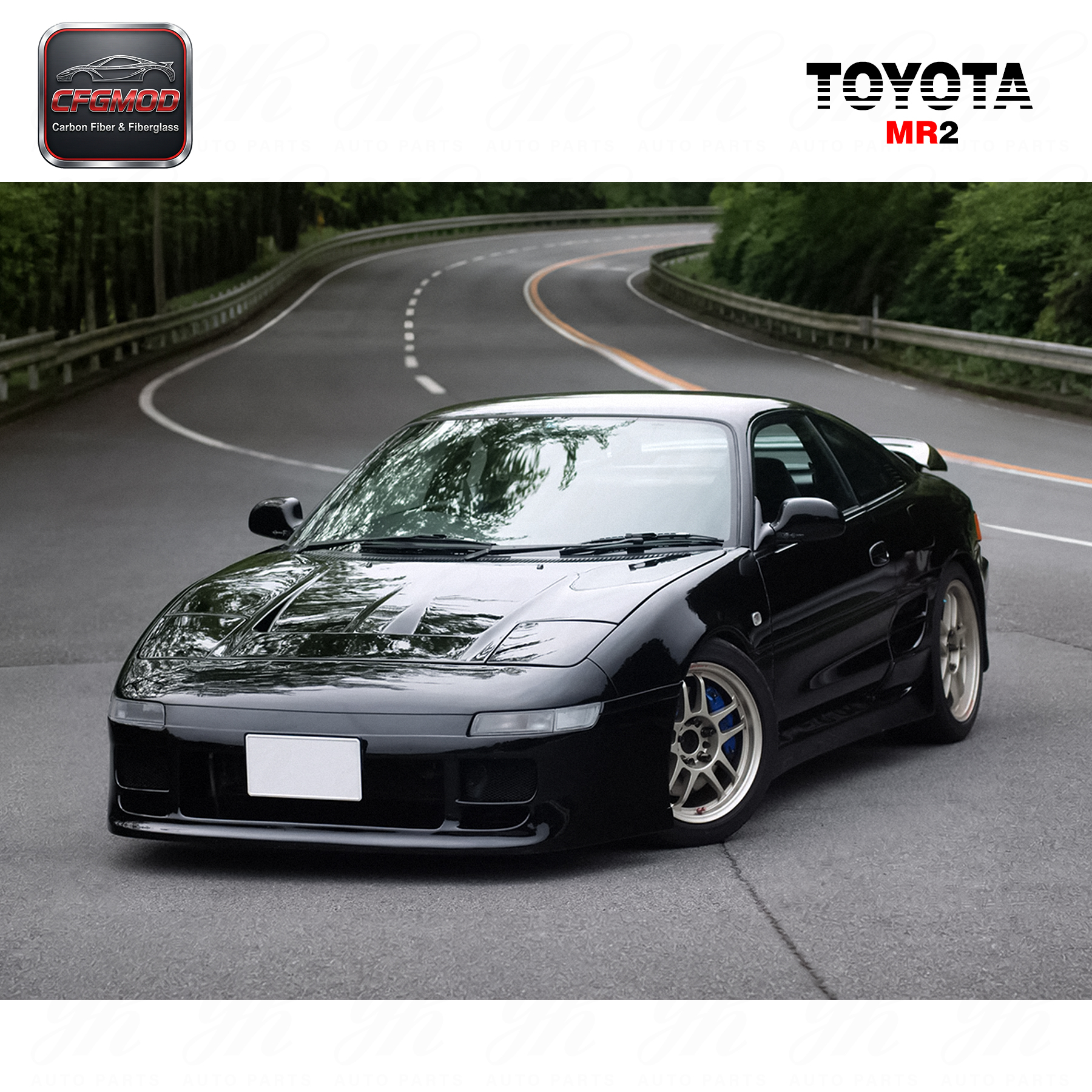 1999-2007 MR2 SW20 OEM Carbon Fiber Rear Headlight Cover (Pair) Black — 6