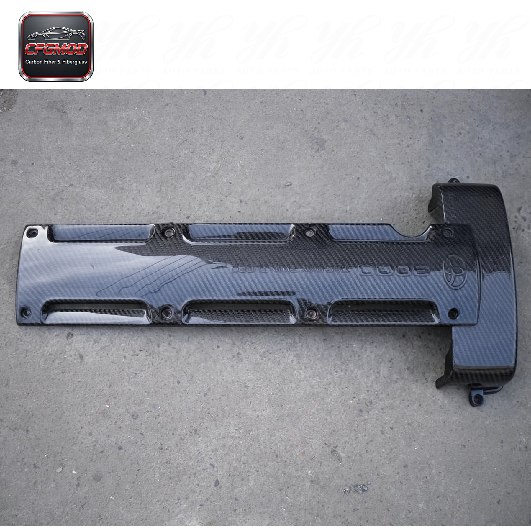Glossy Carbon Fiber Engine Ignition Plug Valve Cover Trim for Toyota Supra MK4 1993-1998 2JZ NON-VVTI Twin Tu — 6