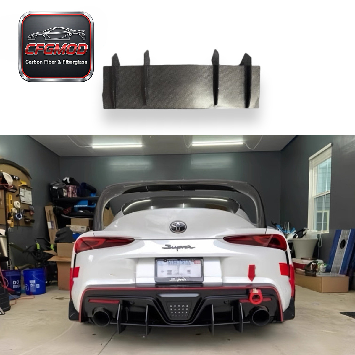 Blade Style Carbon Fiber Rear Bumper Diffuser Lip for Toyota Supra MKV A90 A91 GR Supra Rear Lower Splitter Tuning Parts — 1