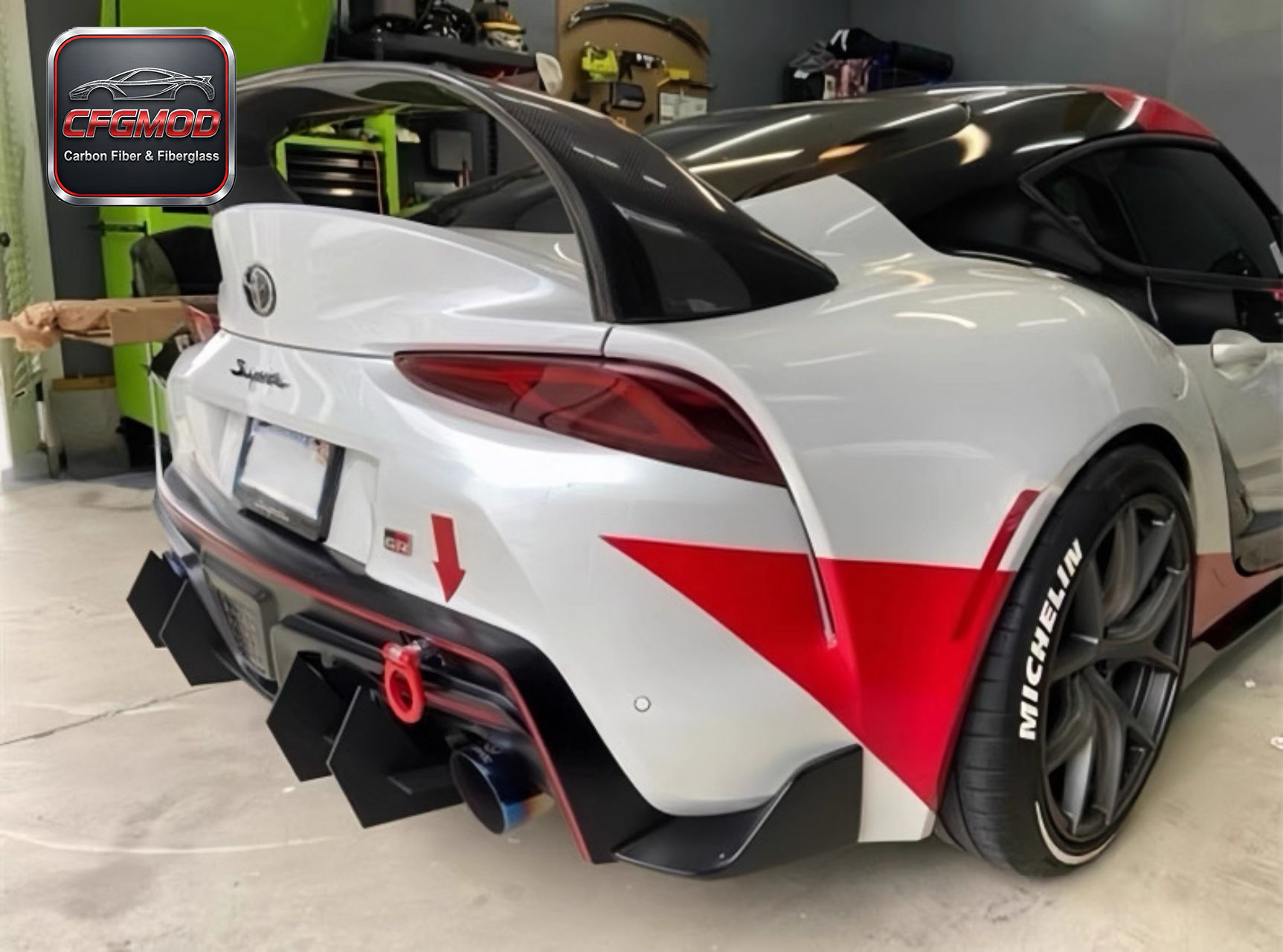 Blade Style Carbon Fiber Rear Bumper Diffuser Lip for Toyota Supra MKV A90 A91 GR Supra Rear Lower Splitter Tuning Parts — 4