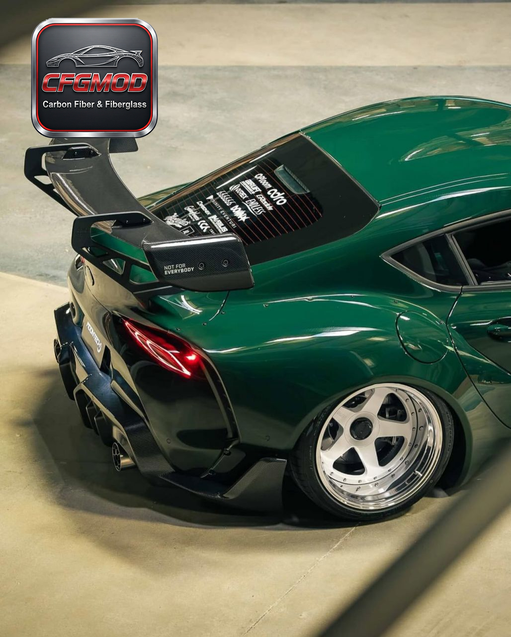 Dry Carbon Fiber AR Design V3 GT Rear Wing Spoiler with Stand Mounts for Toyota Supra MK5 A90 A91 Exterior Accessories — 2
