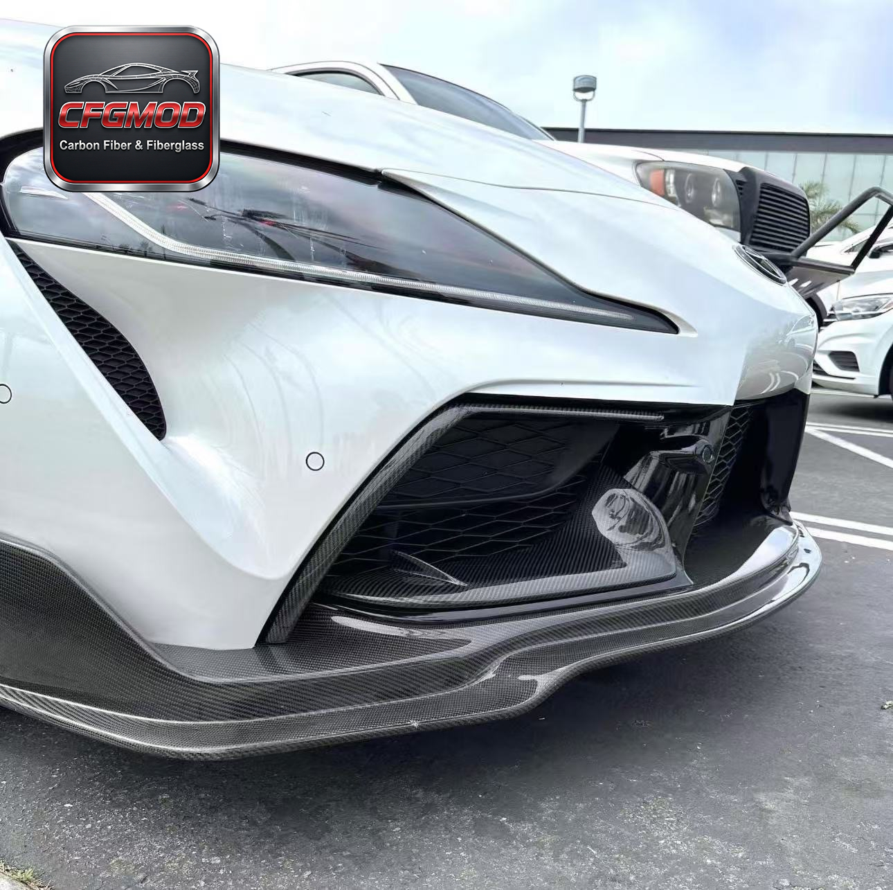 Carbon Fiber Front Bumper Air Intake Trim for Toyota Supra MK5 A90 A91 GR Supra Front Inlet Air Vent Cover Tuning Parts — 2