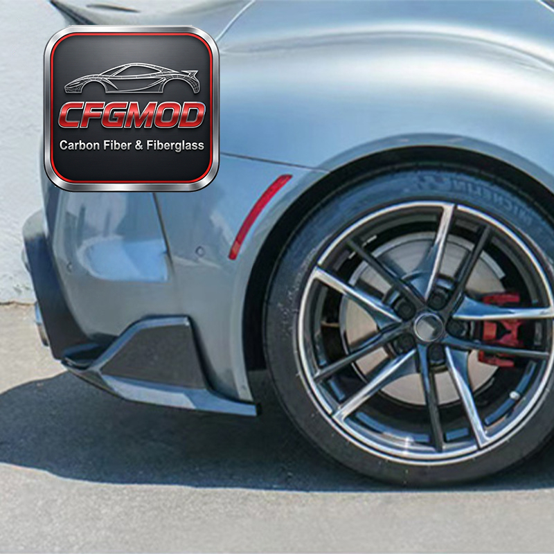 AD Style Carbon Fiber Rear Spats Bumper Lip for Toyota Supra A90 A91 Rear Bumper Corner Splitters Tuning Parts — 7
