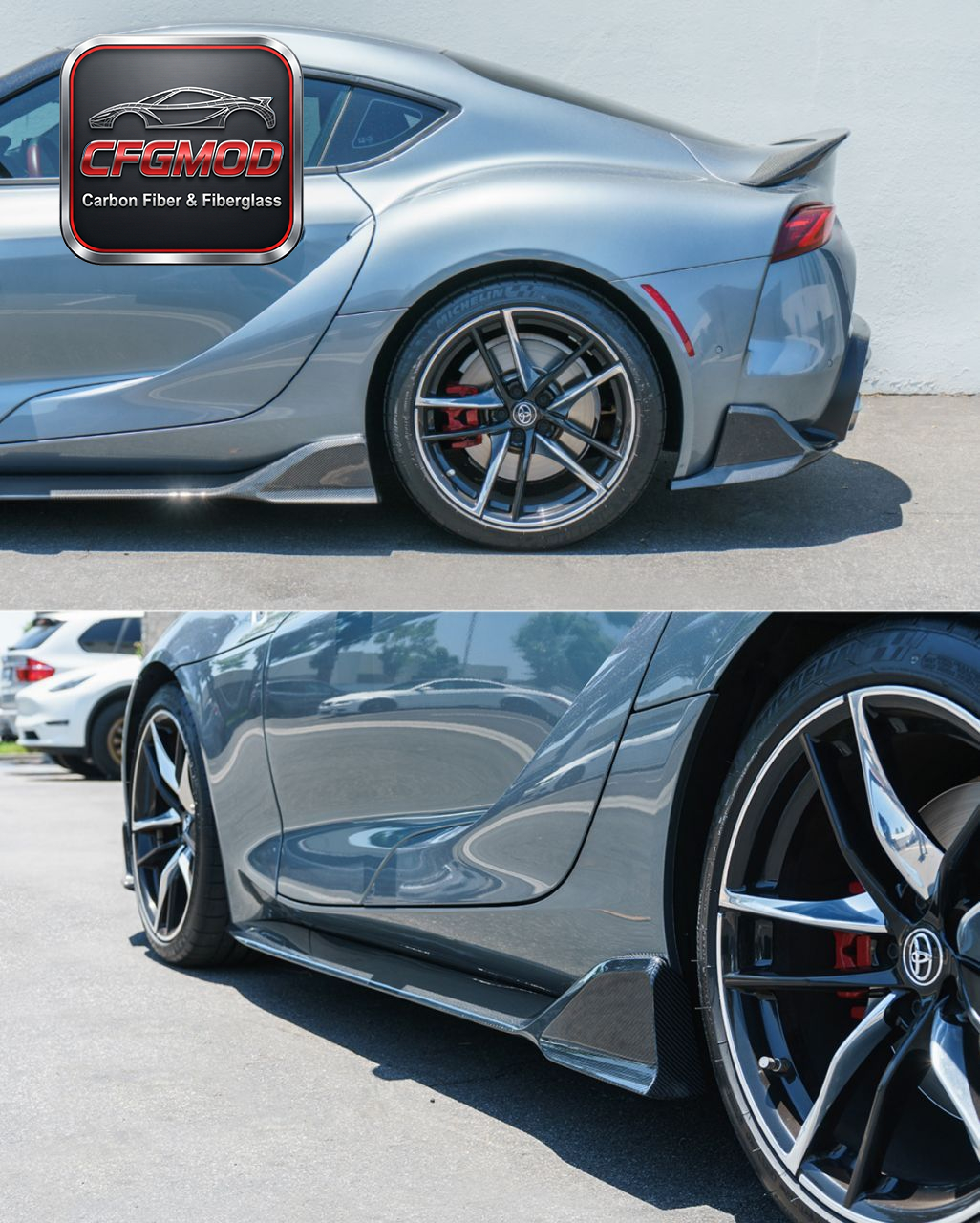 AR Style Dry Carbon Fiber Side Skirts Body Kit for Toyota Supra MKV A90 A91 GR Supra Side Rocker Panels Tuning Parts — 2