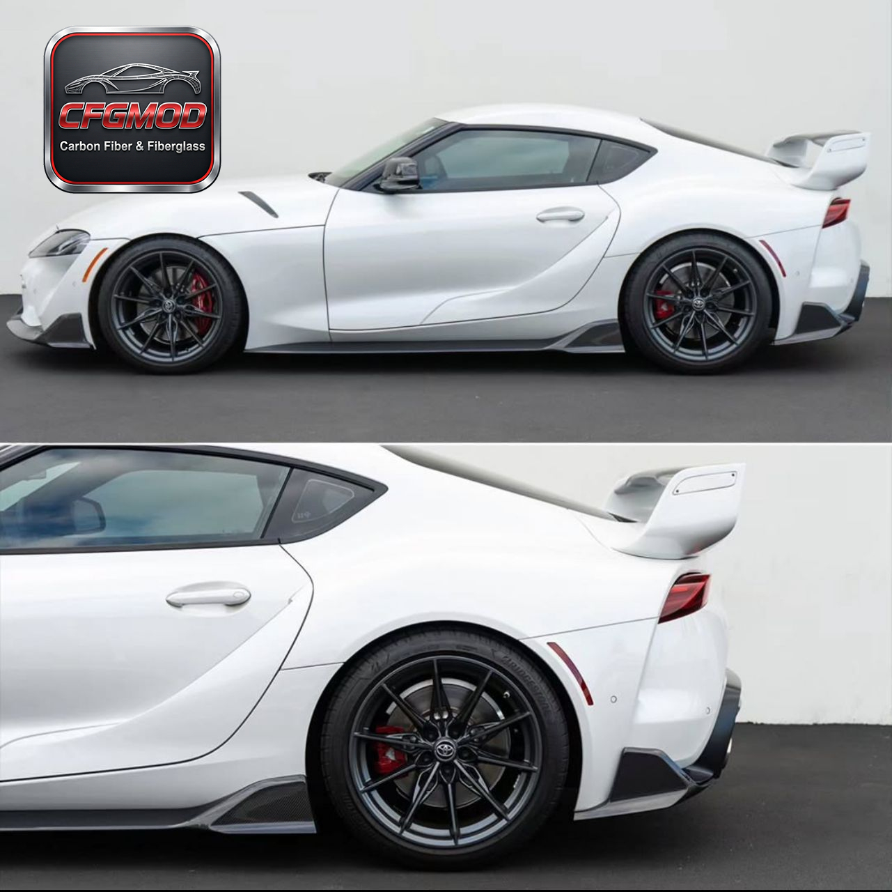 AR Style Dry Carbon Fiber Side Skirts Body Kit for Toyota Supra MKV A90 A91 GR Supra Side Rocker Panels Tuning Parts — 5