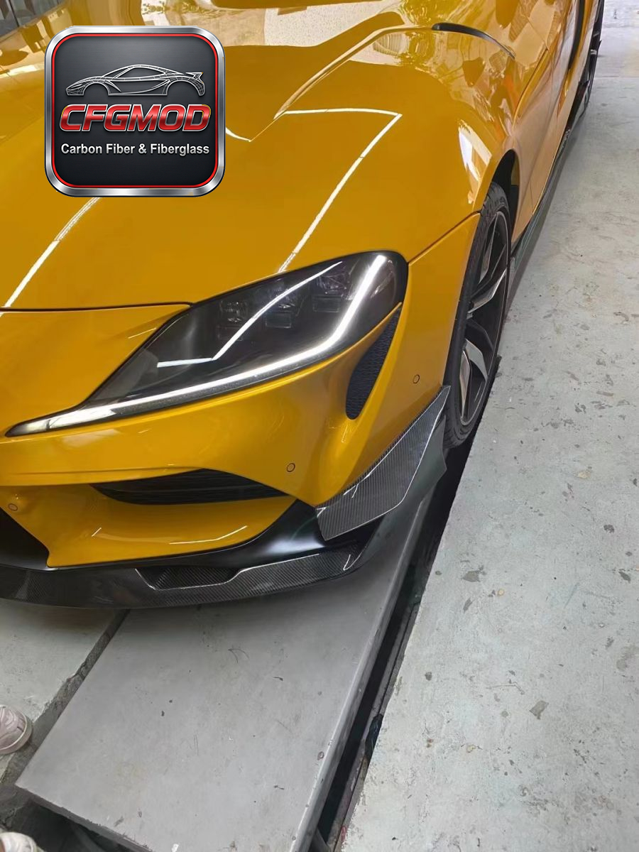VRS Style Carbon Fiber Front Bumper Canards for Toyota Supra MK5 A90 A91 GR Supra Front Dive Planes Tuning Parts — 3
