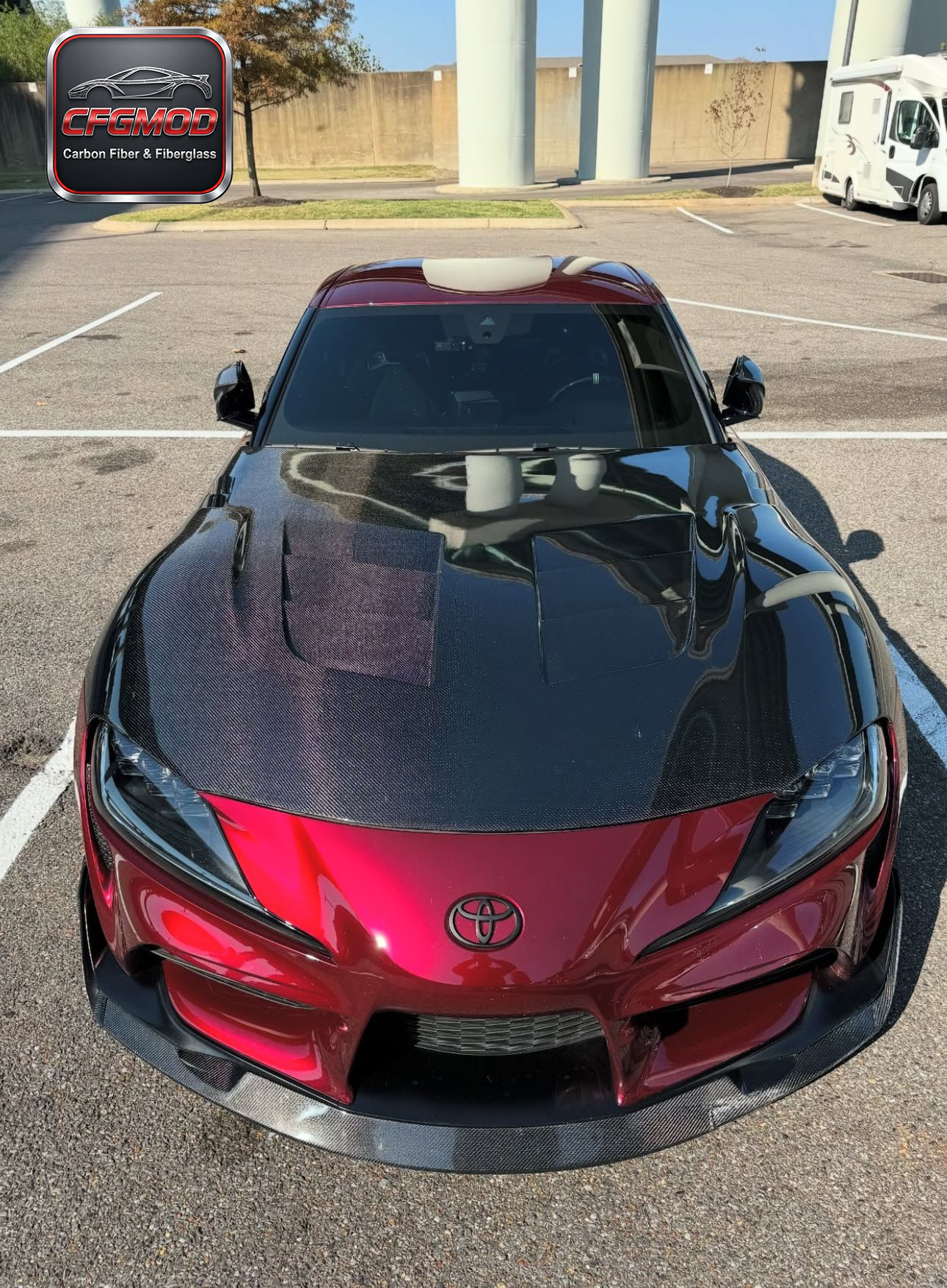 TSLL Style Carbon Fiber Engine Hood Bonnet for Toyota Supra MK5 A90 A91 GR Supra Front Hood Vent Lid Tuning Parts — 1