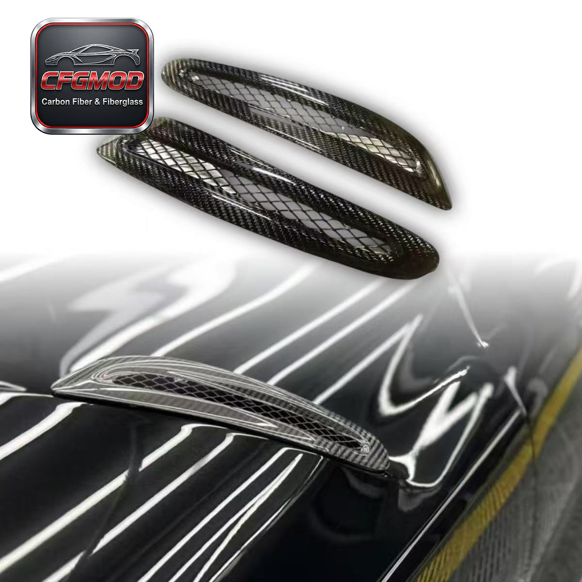 Carbon Fiber Hood Vent with Mesh for Toyota Supra MK5 A90 A91 GR Supra Bonnet Air Intake Scoop Tuning Parts — 1