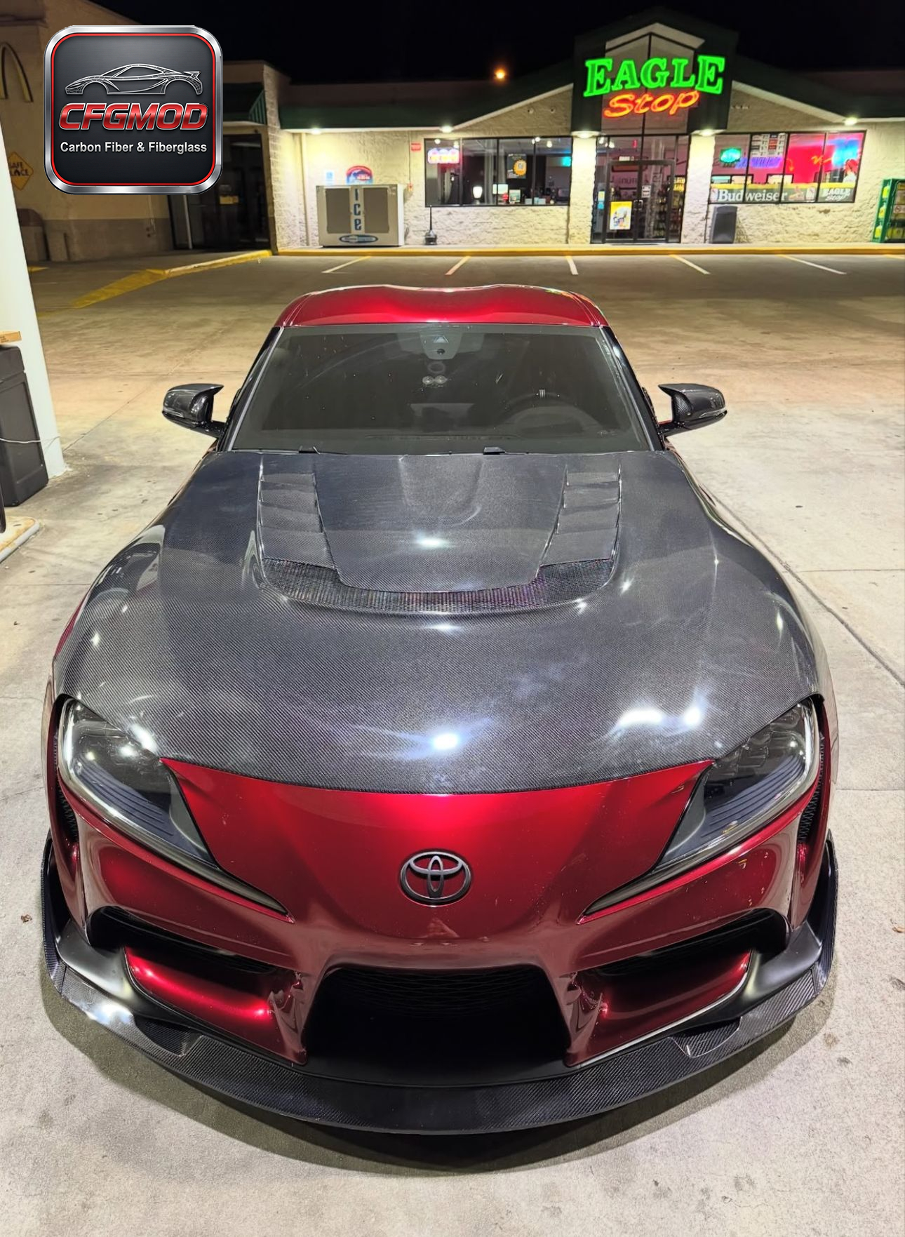 VRS Style Carbon Fiber Engine Hood Bonnet for Toyota Supra MK5 A90 A91 GR Supra Front Hood Vent Lid Tuning Parts — 3