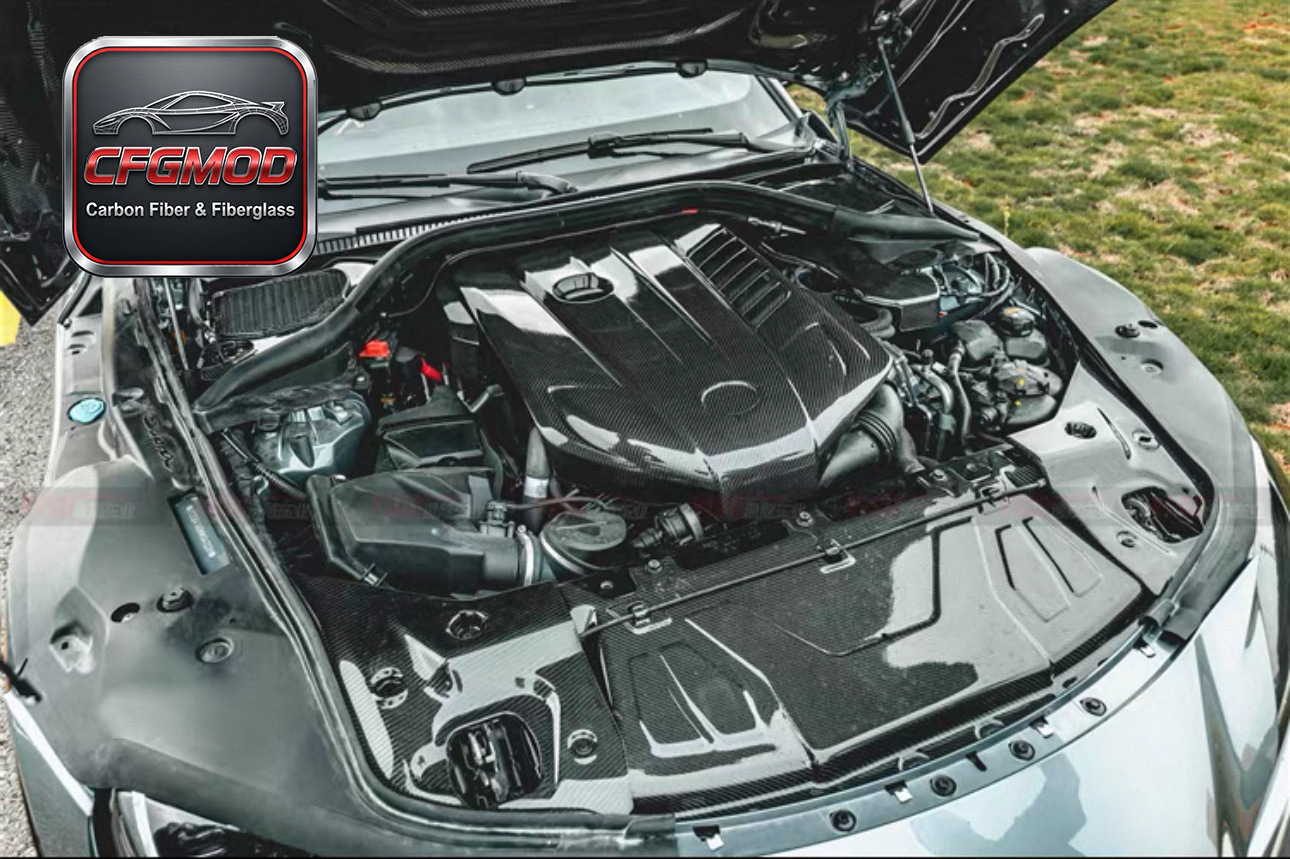 Dry Carbon Fiber Engine Bay Cover Panel for Toyota Supra MK5 A90 A91 GR Supra Engine Compartment Trim Tuning Parts — 3
