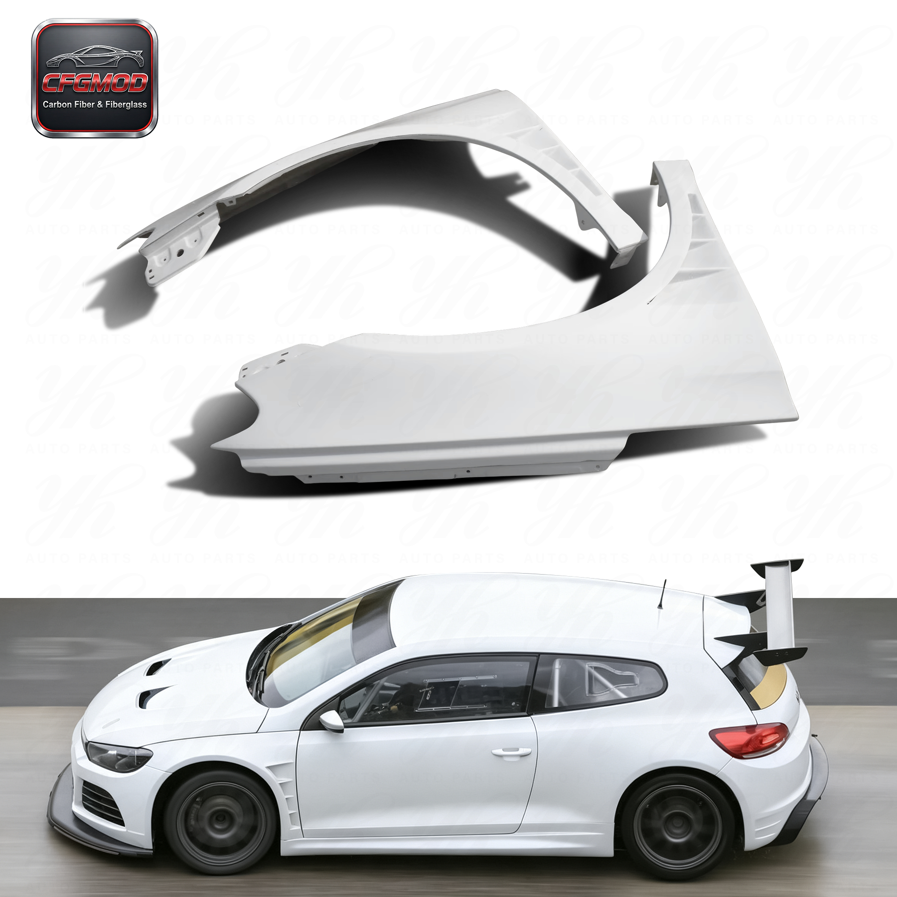 For FRP SCIROCCO R Front Fender Wing Glass Fiber — 2